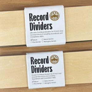 RECORD DIVIDERS : WOOD Set Of 9 Organisers (100mm x 345mm)